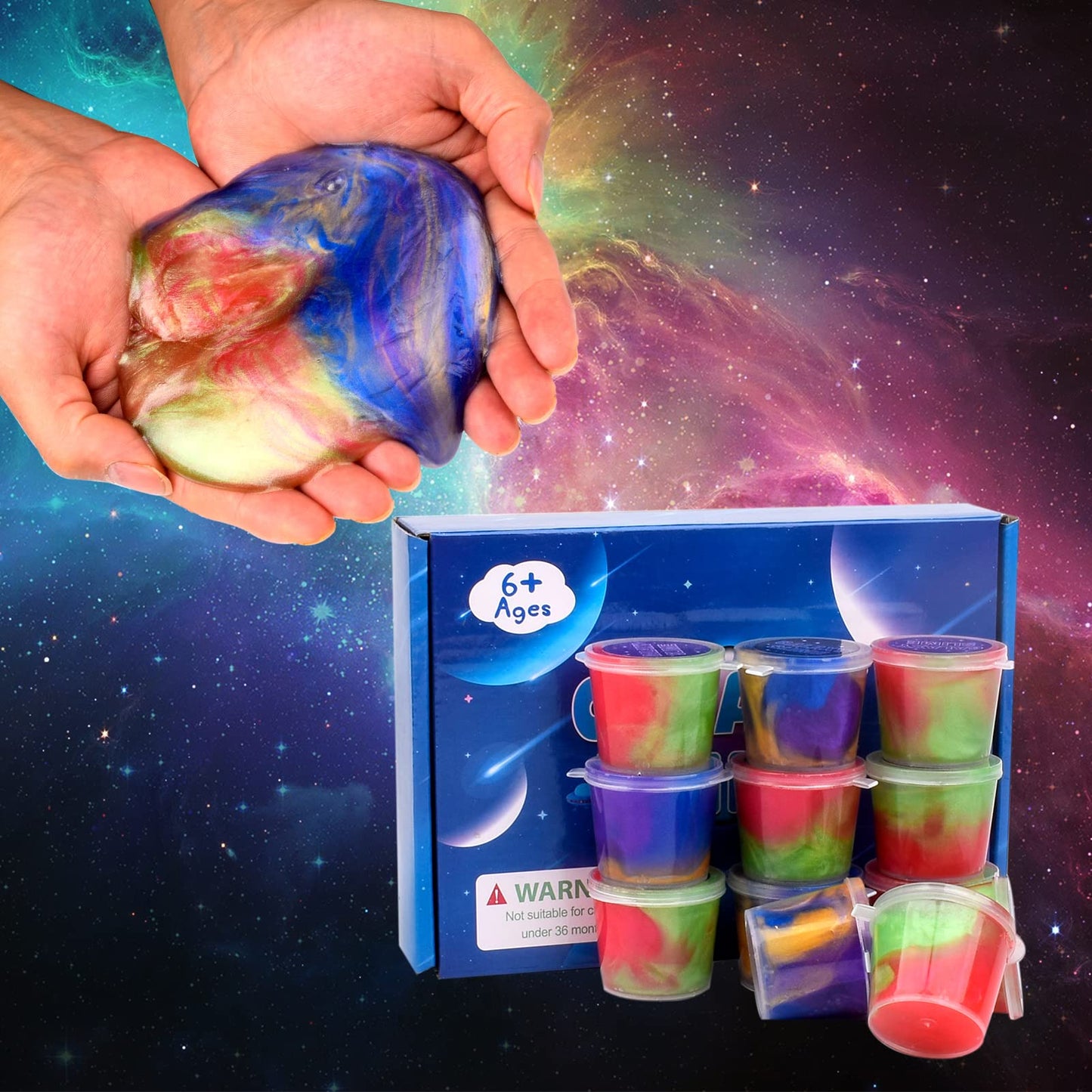 Galaxy Slime Kit 12 Pack, Mini Slime Christmas Party Favor For Kids Goodie Bag Stuffers, Smooth, Soft And Non Sticky, Stress & A