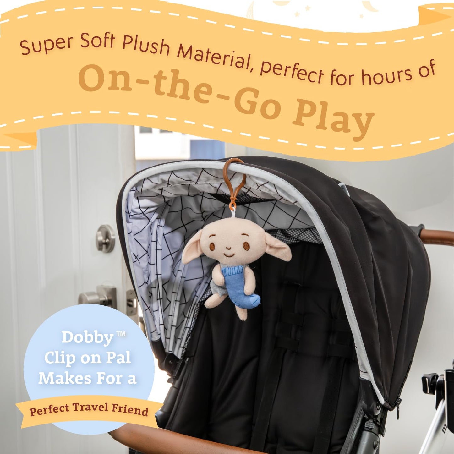 Harry Potter Dobby Plush Clip On Sensory Toys For Toddlers 1-3, Halloween Baby Toys & Learning Toys For Kids, Soft Elf Plushie Baby Halloween Toys