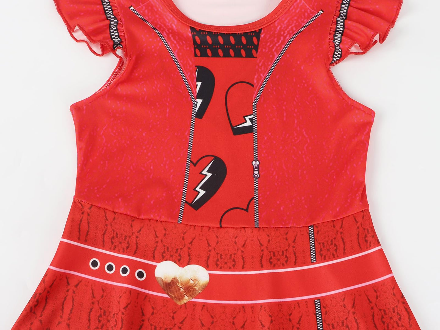 Wonderbabe Girls Red Costume From Descendants 4 For Kids Red Descendants Dress Princess Costume Dress For Girls Christmas Cosplay Outfits Size 7-8 Years