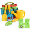 Fitnate Green Kids Garden Tools Set,6 Pcs Garden Tools Including Watering Can, Shovel, Rake, Fork, Children Gardening Gloves And Garden Tote Bag, All In One Set