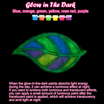 Ayhuhra 30 Sets Fall Maple Leaf Suncatcher Crafts Kits DIY Glow in The Dark Window Art Paint Kit Fall Leave Sun Catchers for Cla