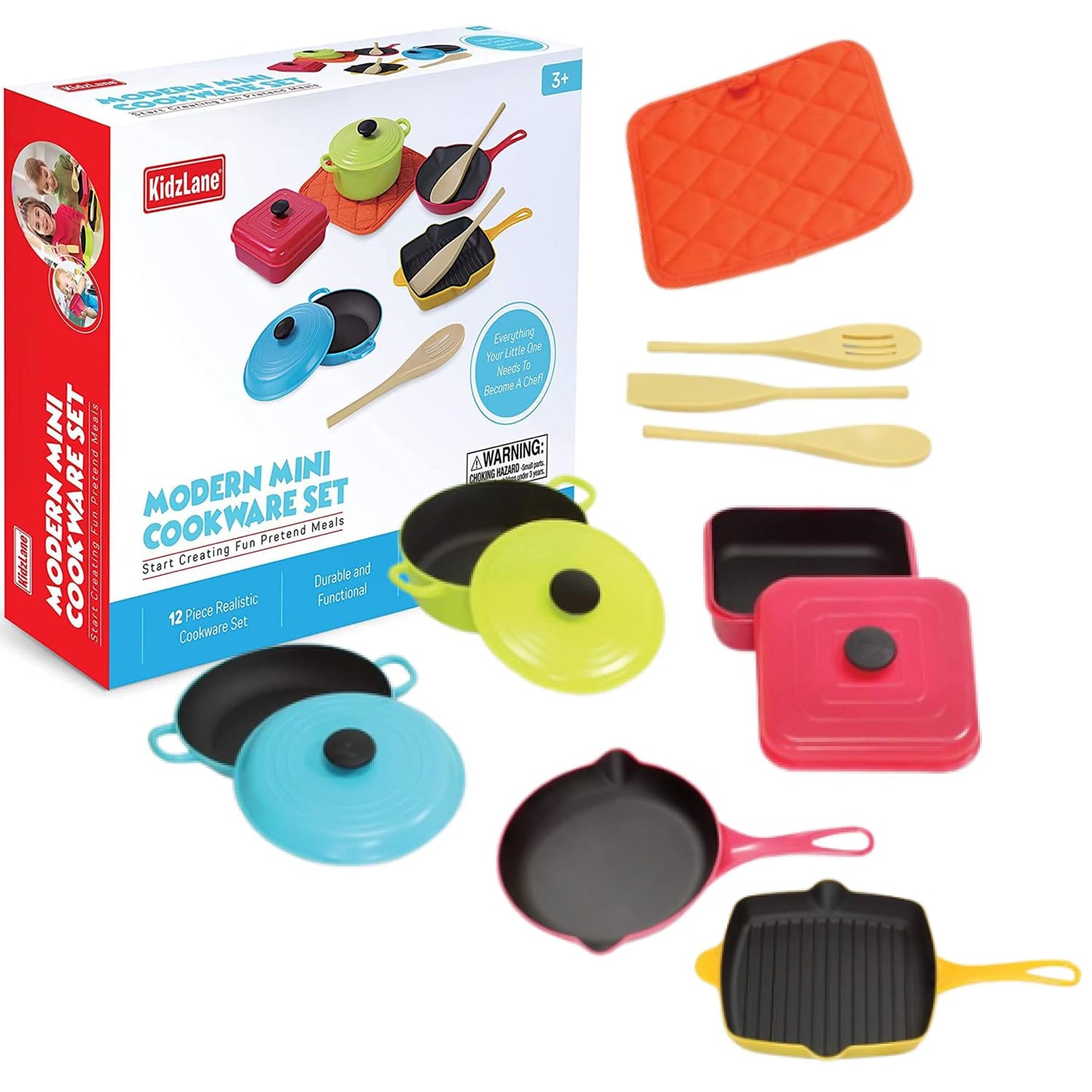 Kidzlane Play Tea Set, 15+ Durable Plastic Pieces, Safe and BPA Free for Childrens Tea Party and Fun