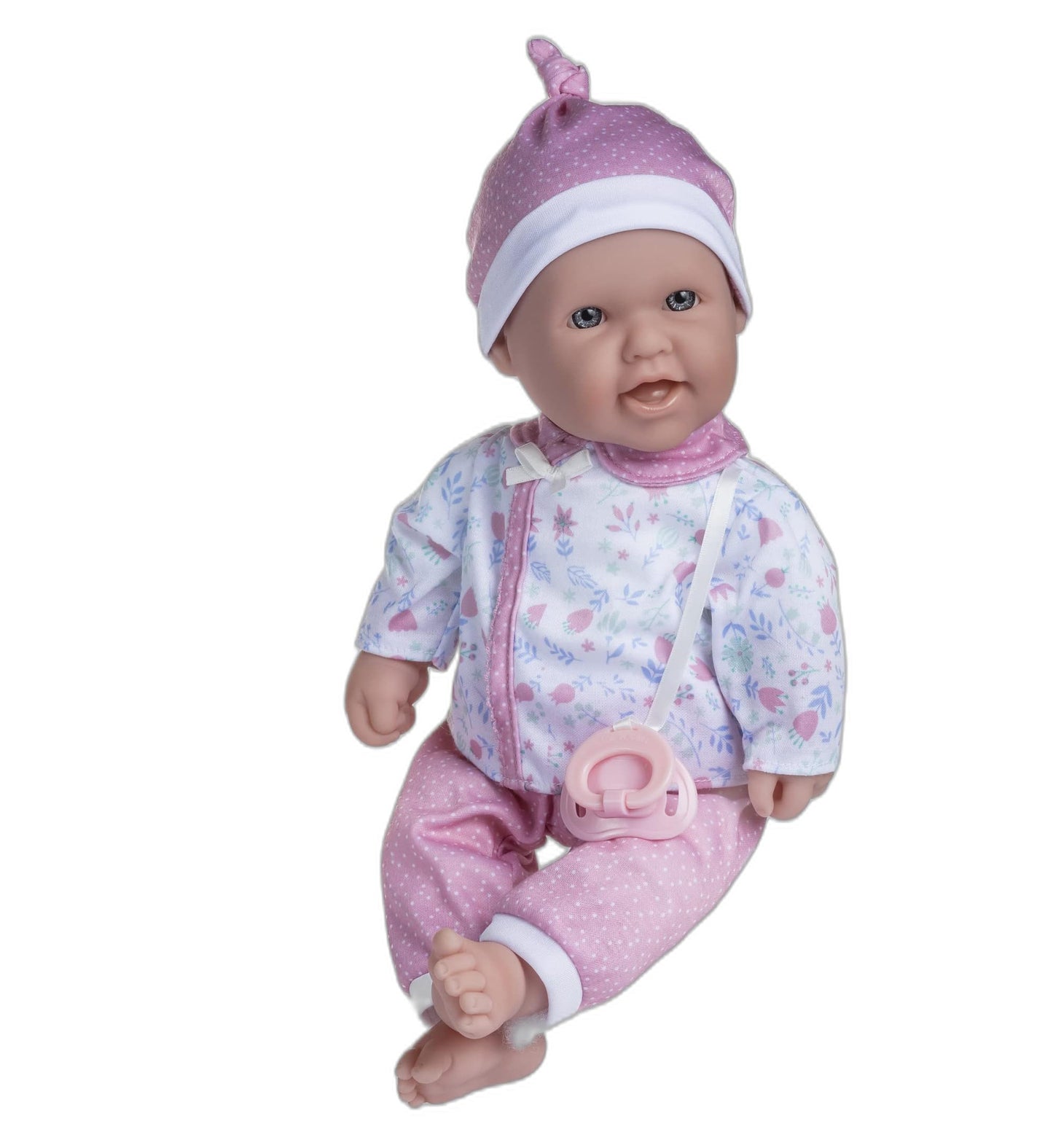 Jc Toys La Baby Caucasian 16-Inch Small Soft Body Baby Doll La Baby | Washable |Removable Pink Floral Outfit W/Hat, Pacifier & Magic Bottle | For Children 12 Months +