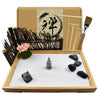 Artcome Zen Sand Garden Kit - Mini Desk Accessories with Rake, Rocks, Green & White Plastic - Office Meditation Gift, Style 2