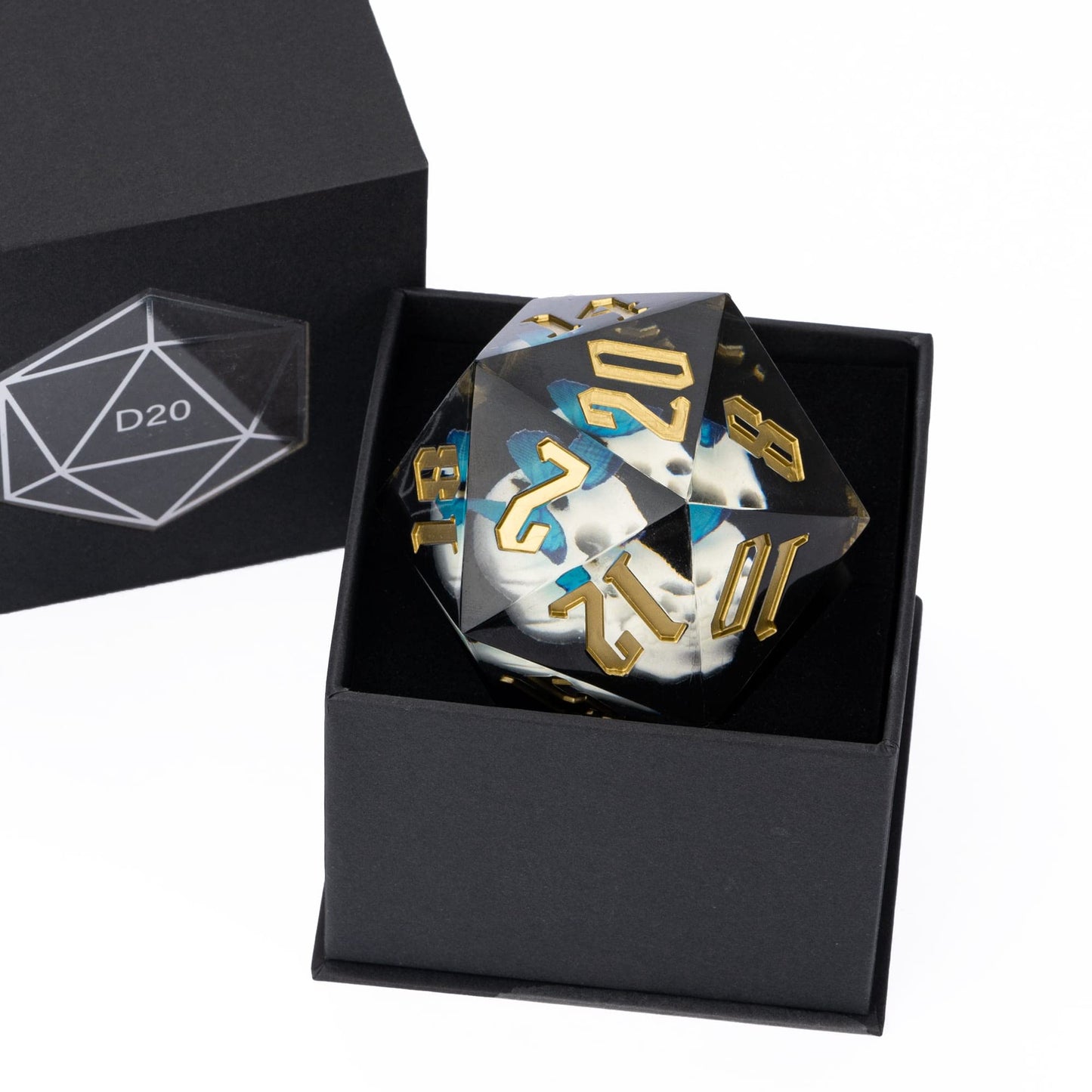 Cusdie Large D20 Dice 55mm with Sharp Edges, D&D 20 Sided Dice, Handmade Dice DND Giant D20 for Dungeons and Dragons RPG, Table