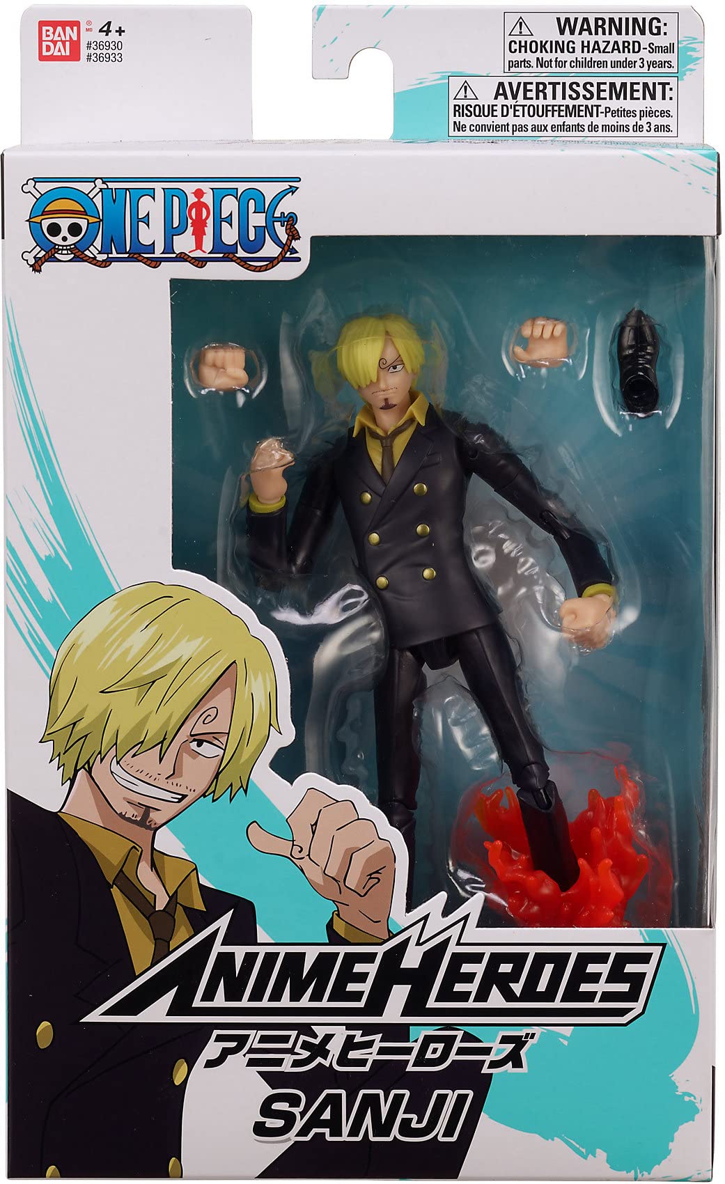 Bandai Anime Heroes One Piece Figures Sanji Action Figure | 17Cm Articulated Sanji Anime Figure With Swappable Arms And Faces One Piece Action Figures Pirate Toys Range