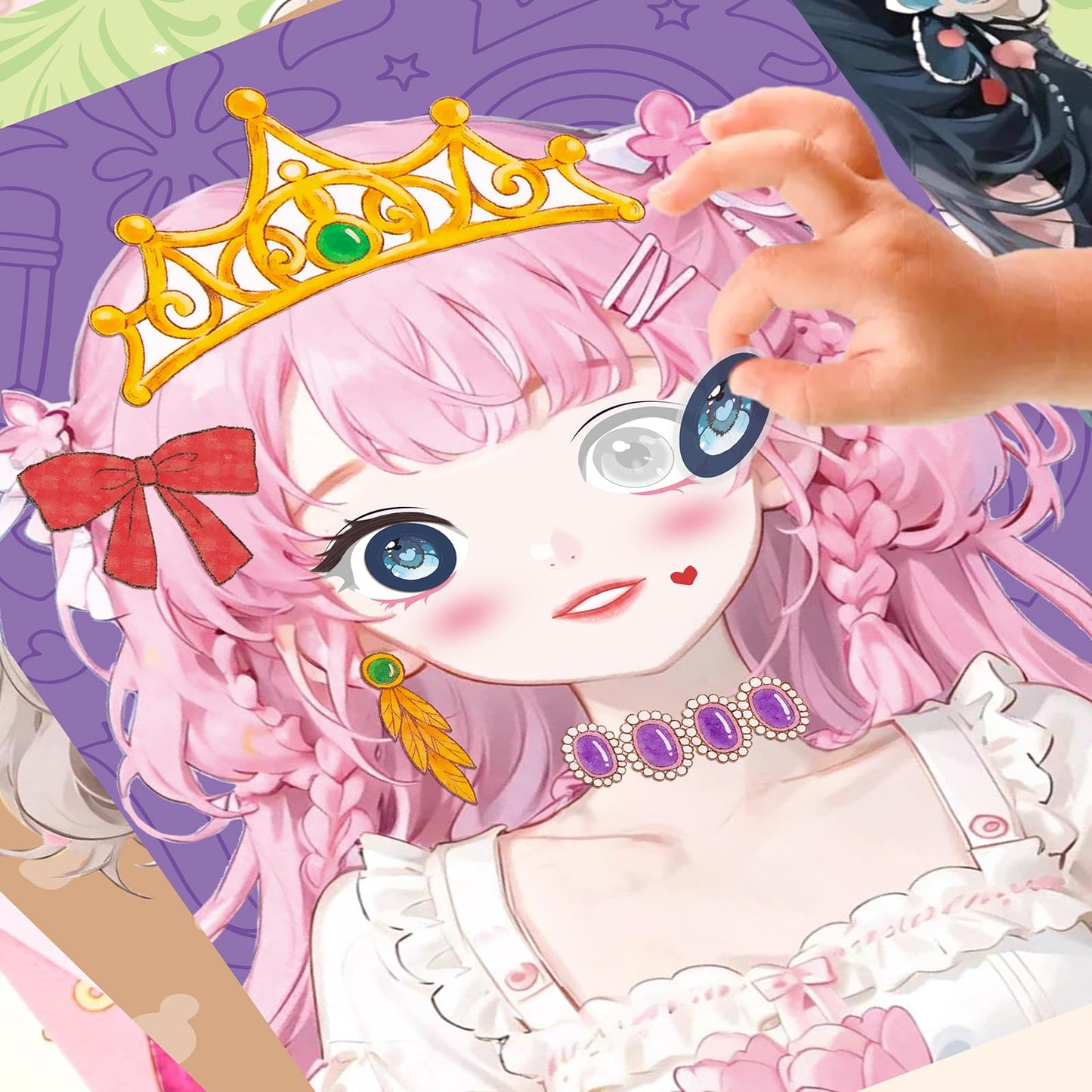 Zhoc Art Craft Activity For Kids, Paper Craft Kits - Paper Makeup Diy Girls Toy Kit With Diamond Painting & Princess Dress Up Se