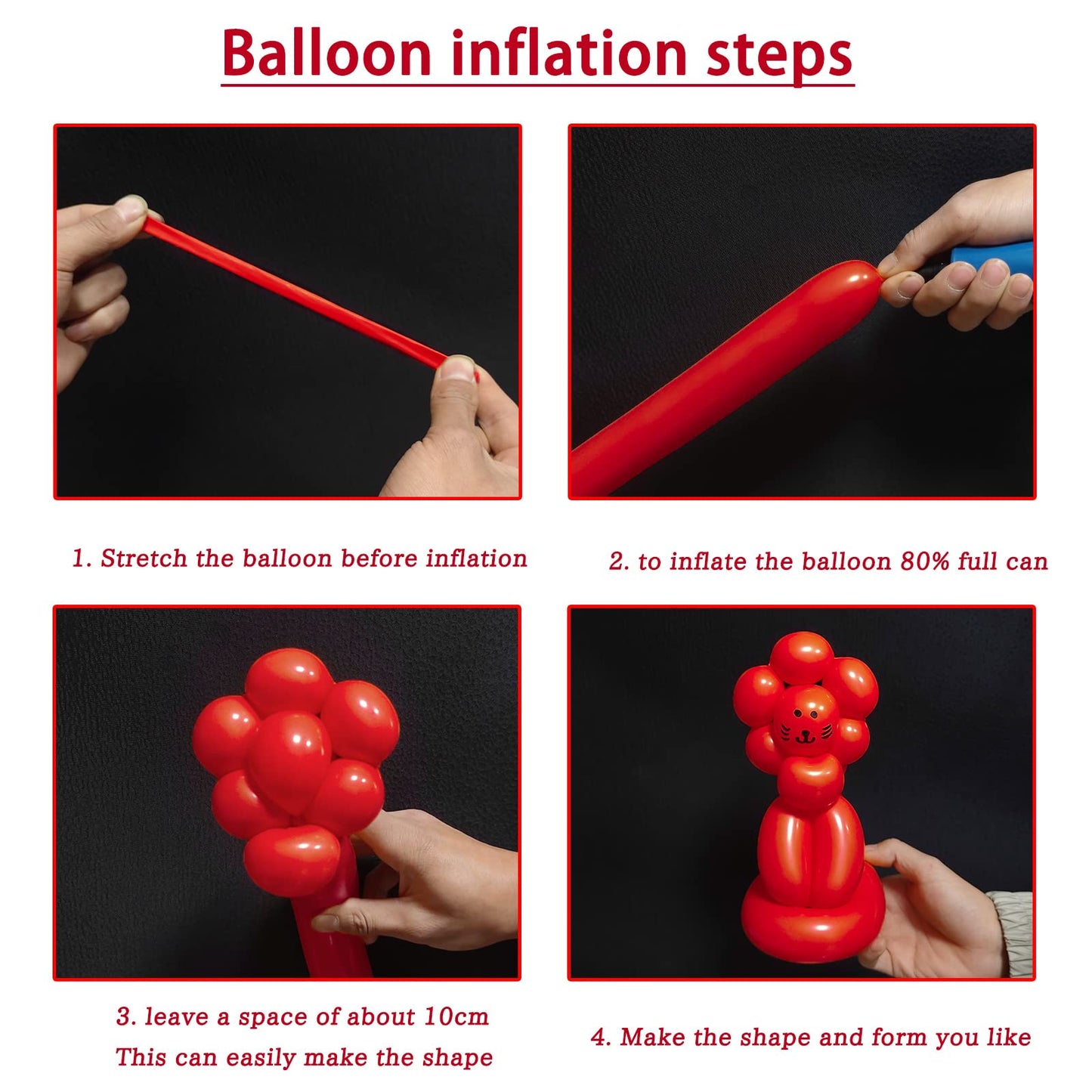 260 Long Balloons 100 Pack Coffee Brown Twisting Animal Balloons Thickening Latex Modeling Long Magic Balloons For Animal Model