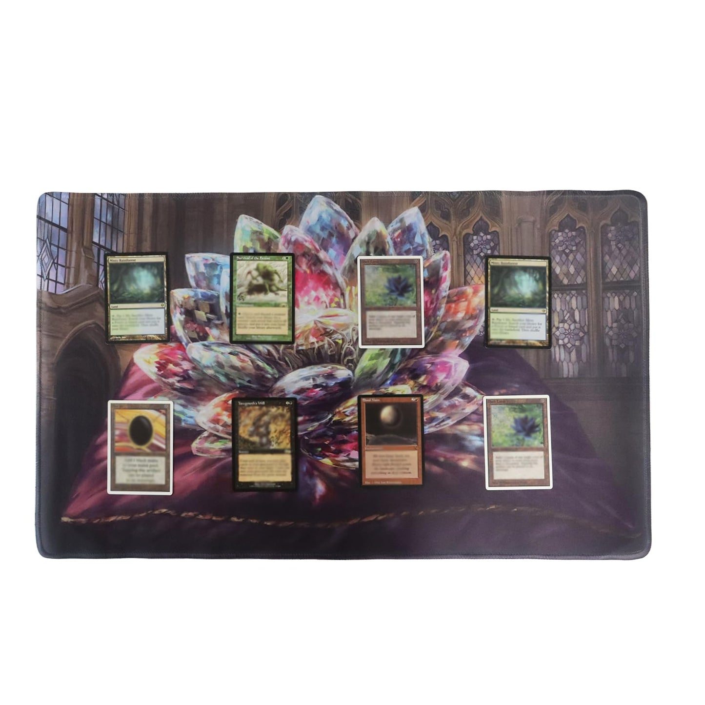 Gis Guardian Mtg Playmat 24 X 14 Inches, Non-Slip Rubber Card Game Playmats With Storage Bag, Tcg Playmat Mouse Pad (Lotus)