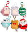 Squishmallows Christmas Squad C 3.5'' Clip On Keychain Mini Plush Doll (Set Of 6)