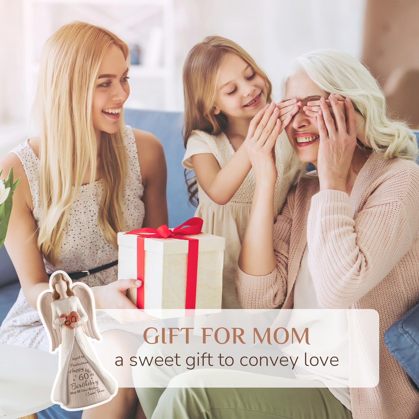 Storieme 60Th Birthday Gifts For Women: Best Happy Birthday Gift For 60 Year Old Woman Mother Sister Best Friend Besite, Cool Birthday Angel Figurine Decorations Ideas