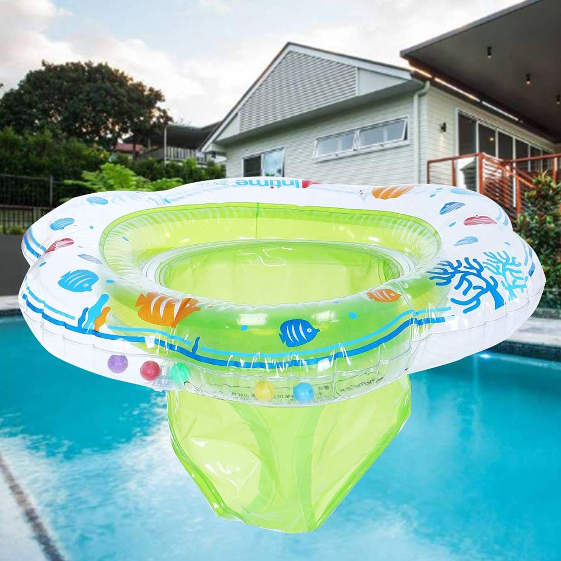 Baby Swimming Float Ring,Baby Inflatable Pool Floatie Baby Water Float Infant Swim Pool Rings For Toddler Kid Age 6-48 Months, Bathtub Toys Pool Accessories For Kids Toddlers.(Green)