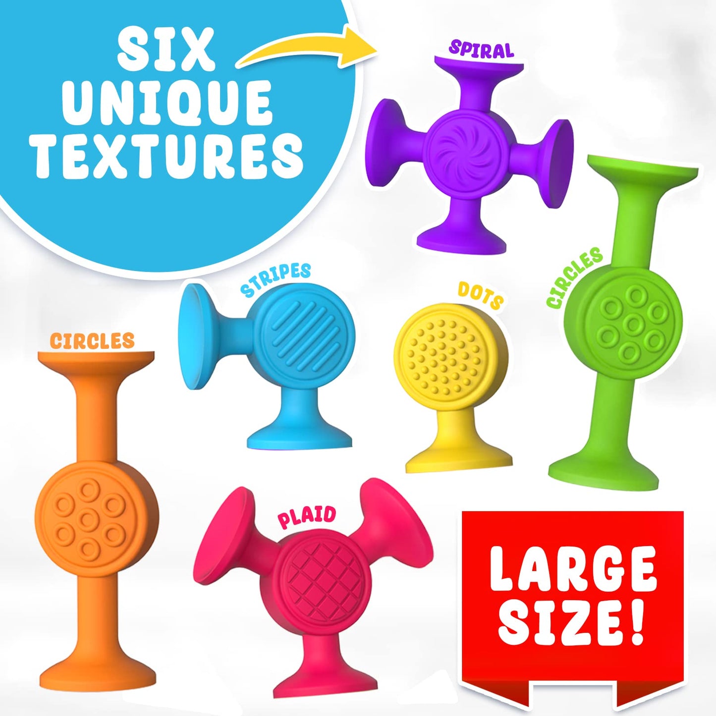 Textured Suction Bath Toys - 30 Pcs Silicone Baby And Toddler Sensory And Fine Motor Toys | Great For Autism/Add/Adhd | Christmas Stocking Stuffers | Indoor, Outdoor, And Travel Toy
