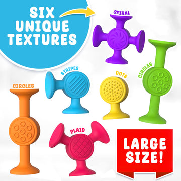 Textured Suction Bath Toys - 30 Pcs Silicone Baby And Toddler Sensory And Fine Motor Toys | Great For Autism/Add/Adhd | Christmas Stocking Stuffers | Indoor, Outdoor, And Travel Toy