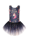 Leotards With Skirt For Girls Gymnastics Ballet Tutu Dance Dresses Crown Crowned Unicorn Blue Size 9-10 Years Old