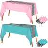 Irenare Car Birthday Party Supplies Racing Decorations 50S Party Tablecloth Racetrack Table Runner Table Covers For Kids Boy Car Theme Birthday Decor, 54 X 108 Inch(Cyan,Pink,6 Sheets)