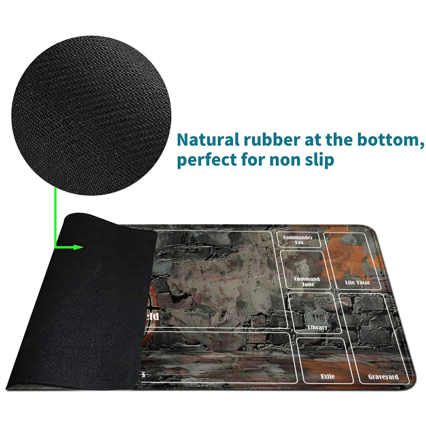 RWUTYTIUL Retro Basketball Card Playmat 24 X 14 Inch with Tube Bag, Card Gameplay Playmat with Zones Commander Deck Board MTG RP