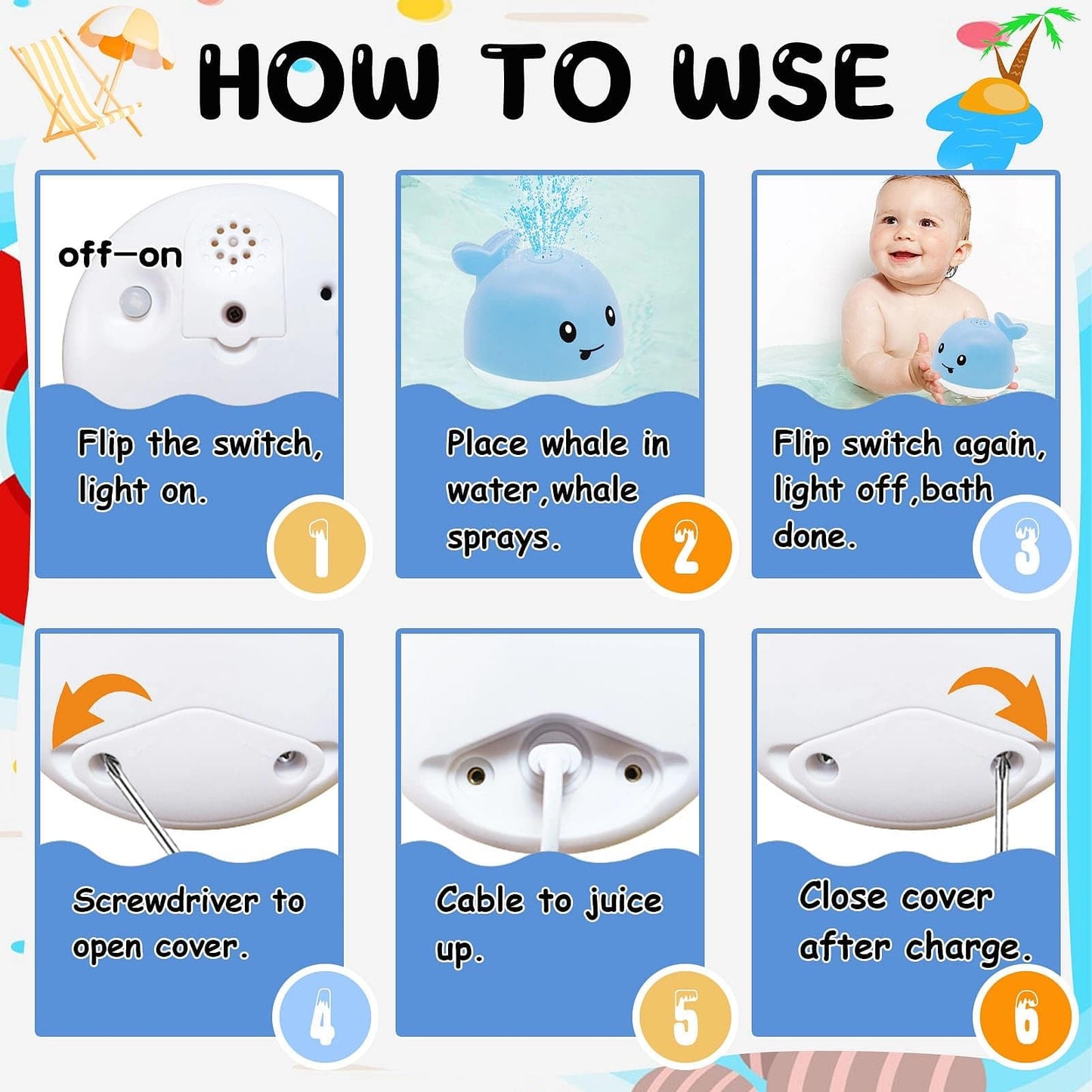 Light Up Baby Bath Toys:Toddla Whale Bath Toy Sprinkler Bath Fountain Toy For Babies 6-12-18 Months Infant Water Pool Shower Tub