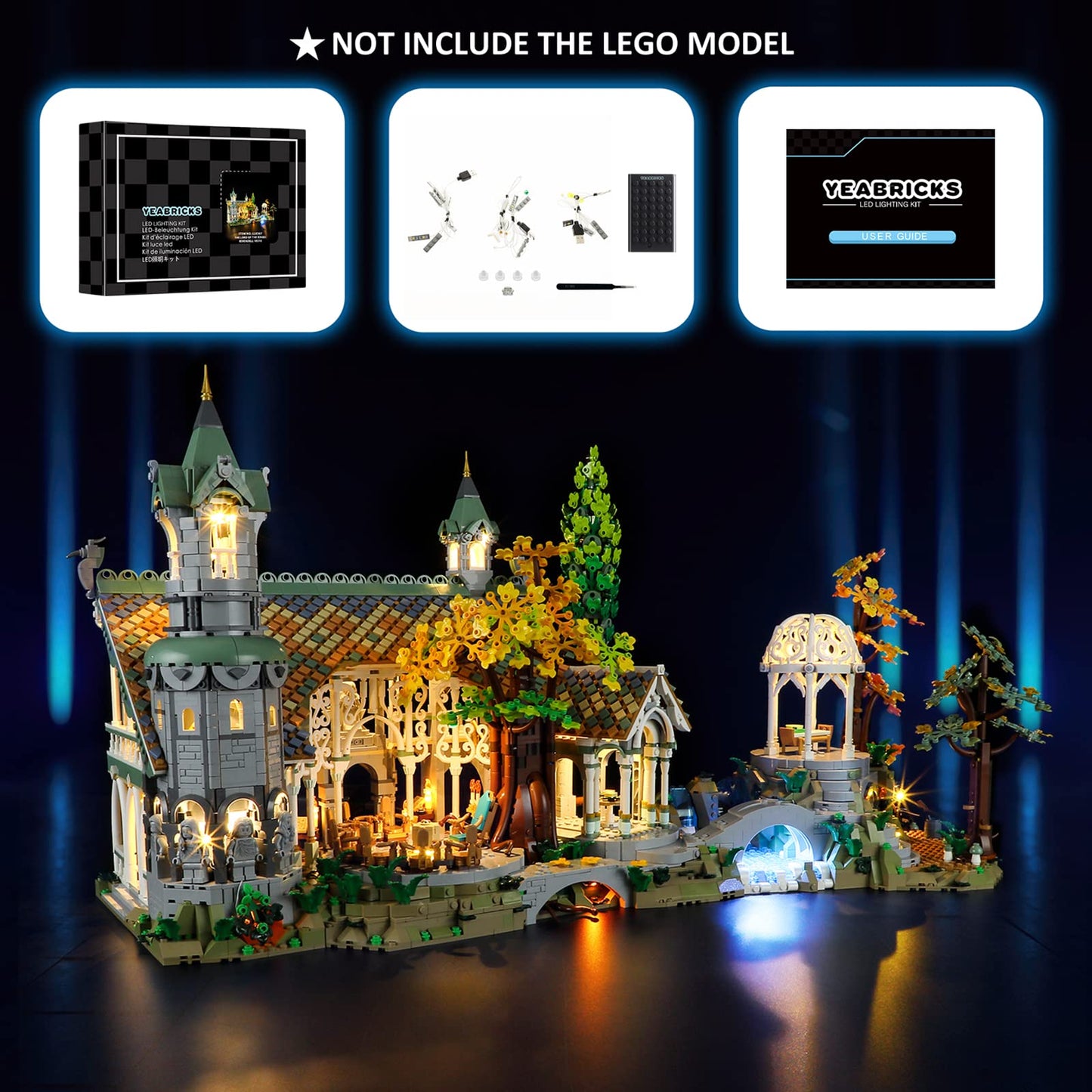 Yeabricks Led Light For Lego-10316 Lord Of The Rings The Lord Of The Rings: Rivendell Building Blocks Model (Lego Set Not Included)