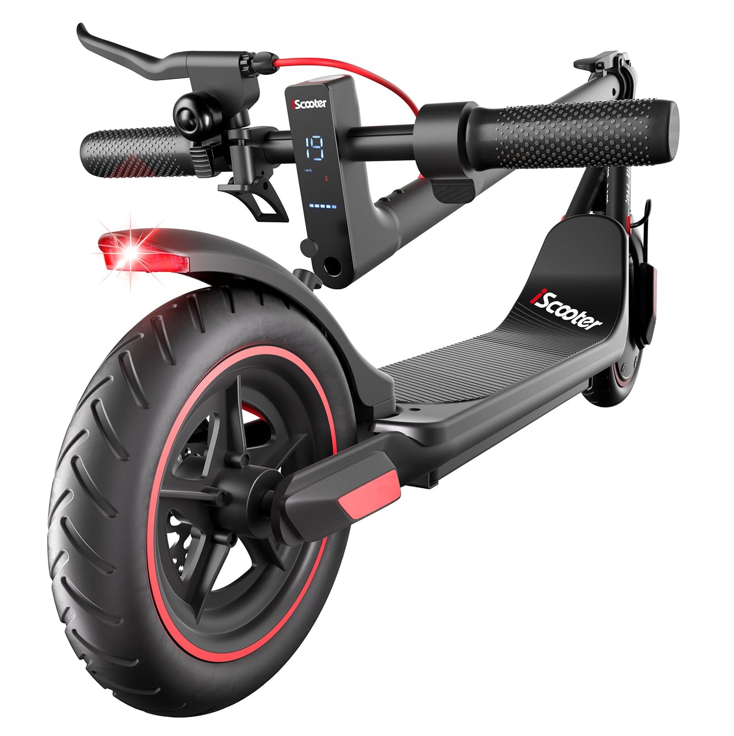 Iscooter Electric Scooter For Adults & Teens, 500W Motor, Up To 15 Miles Range, 19 Mph Top Speed, Cruise Control, Dual Braking S