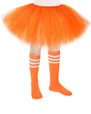 5 Layered Tutu Skirt For Kids Tulle Tutu Skirt With Tube Socks Princess Runners Costumes Cosplay For Girls Kids (Orange)