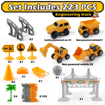 Insfun Race Tracks Toys For Kids Ages 3-5 - Best Birthday Gifts For 3 4 5 6 7 Year Old Boys, 220+ Pcs Playset With 4 Constructio