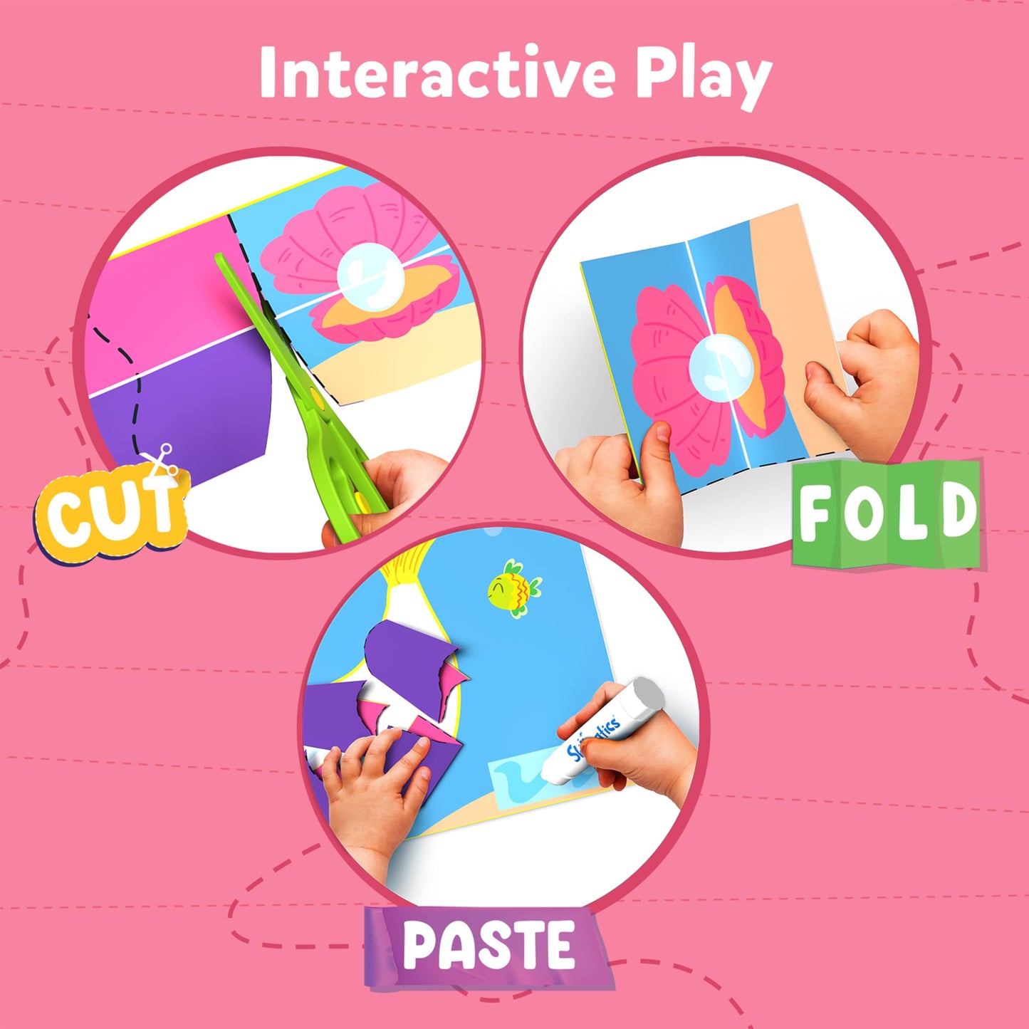 Skillmatics Art & Craft Activity Kit - Snip, Snip Unicorns & Princesses, Child Safe Scissors, Gifts for Ages 3-7, Develop Scissor Skills