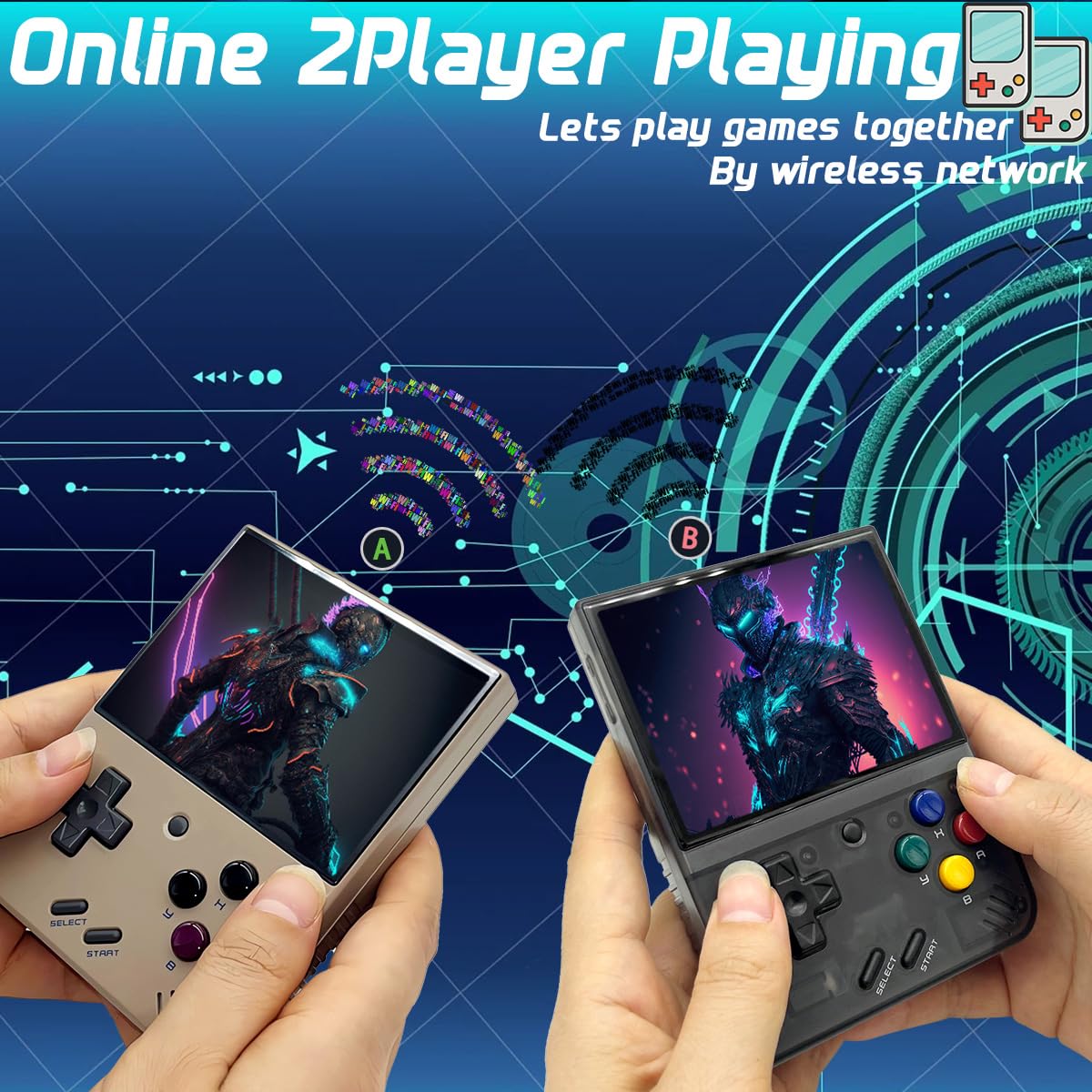 Fingerevo Miyoo Mini Plus Handheld Game Console 3.5-Inch 640 * 480 Ips Screen 3000Mah Miyoo-Mini+ With Portable Case Transparent