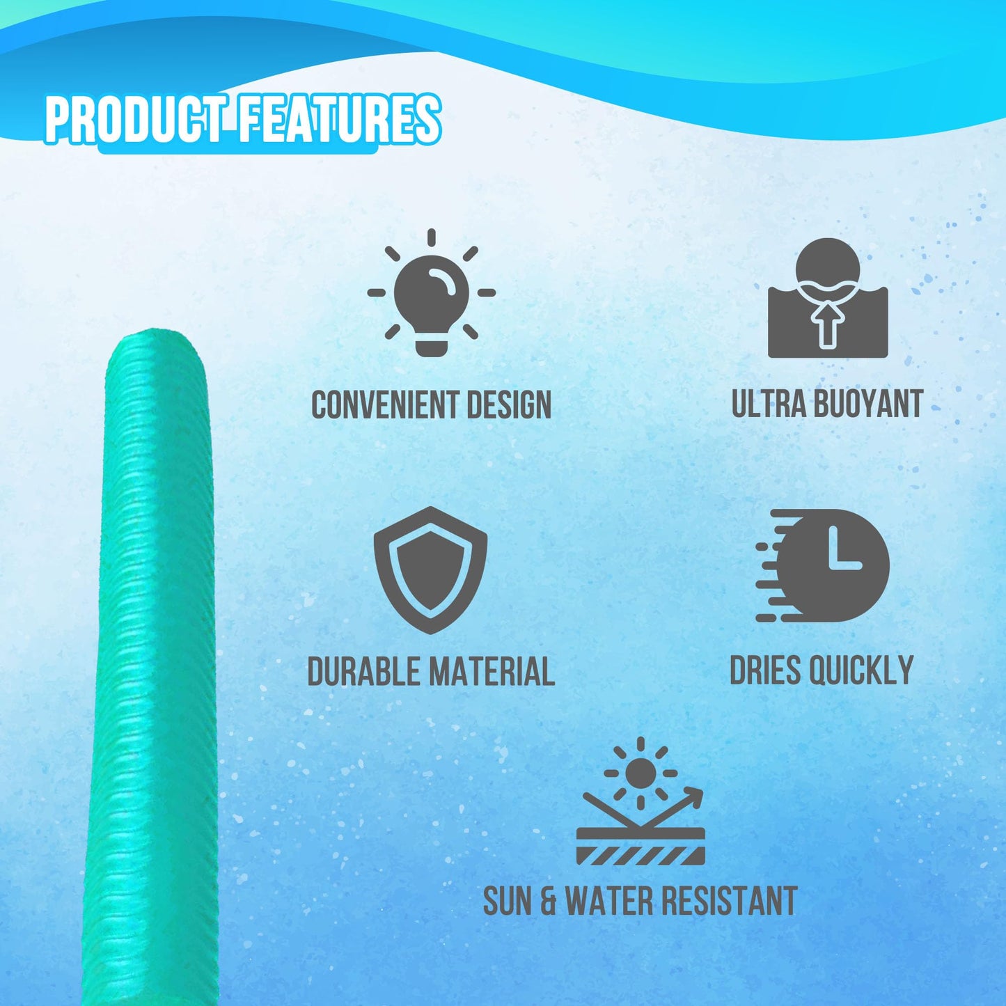 Vos Mega Foam Pool Noodle, Premium & Big, Super Soft Pool Noodles For Swimming And Floating, Pool Floats, Lake Floats For Adults