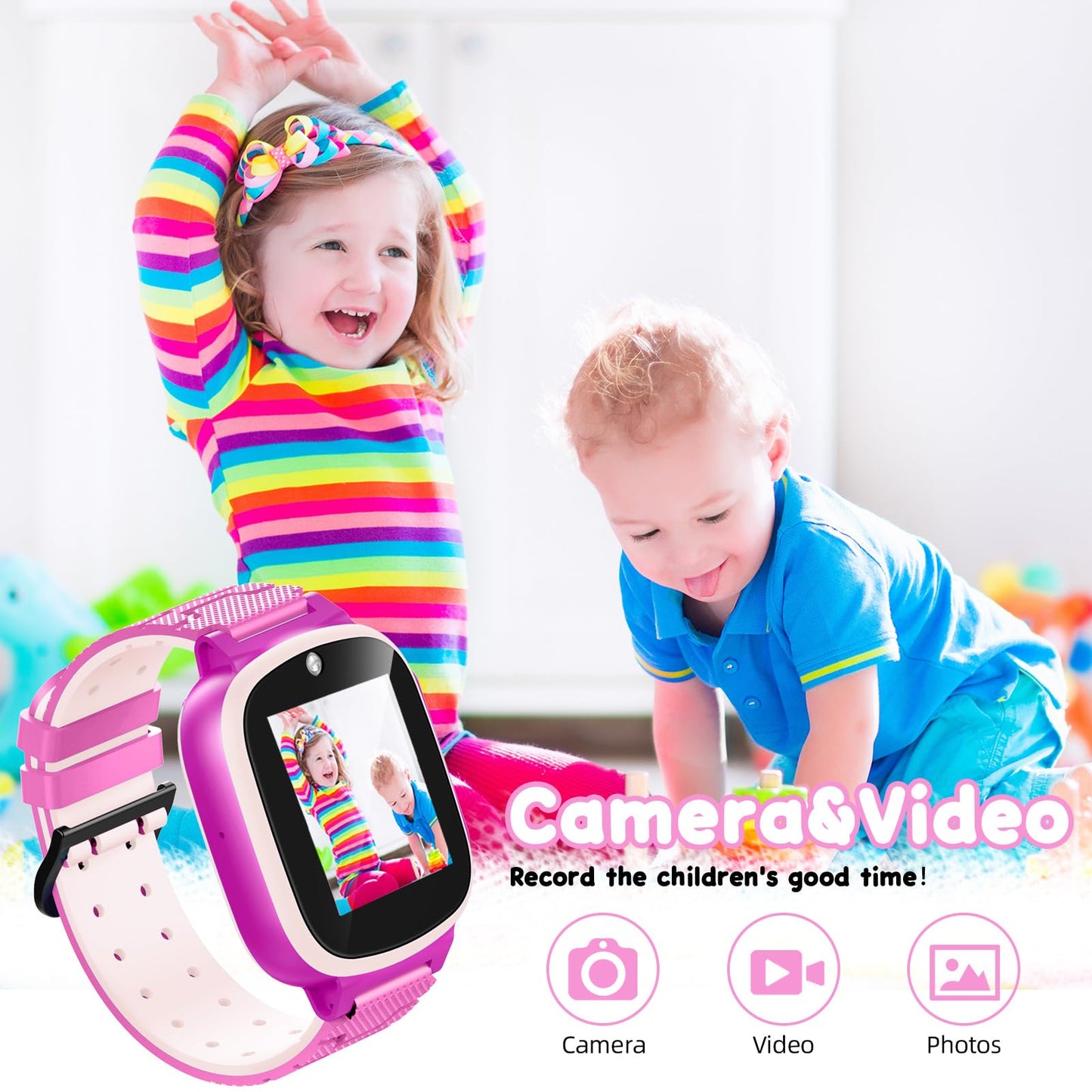 Kids Smart Watch Girls, Toys For 3-10 Year Old Girls Boys, 1.44' Touchscreen Kids Watch With 20 Puzzle Games Camera Alarm Video Music Player, Toddler Watch Kids Toys Christmas Birthday Gifts For Girls