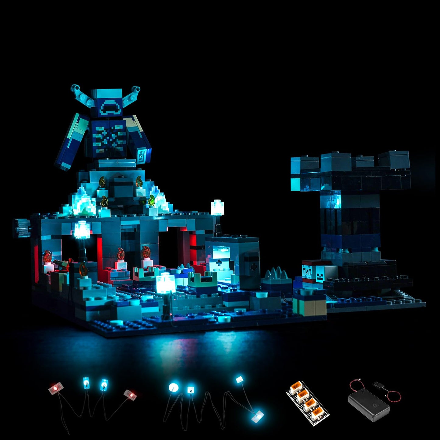 Light-Kit Compatible with Lego Minecraft The Deep Dark Battle 21246-Just Lights NOT Include Model Bricks Lighting for Deep Dark Battle Warden for Fans-New