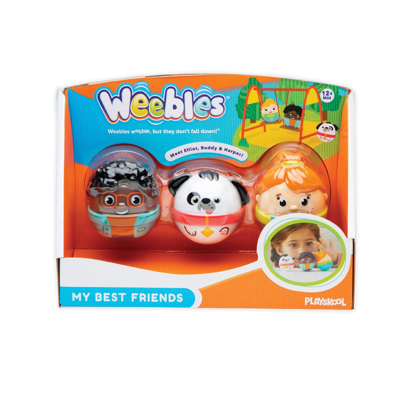Playmonster Playskool Weebles My Best Friends - Weeble Wobble Preschool Toy For Toddlers, 2 Weebles Characters + 1 Weebles Pet Dog For Kids Ages 12 Months And Up