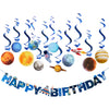 Sunbeauty Solar System Hanging Decoration Universe Space Happy Birthday Banner Outer Space Whirls Hanging Swirl For Kids Birthda