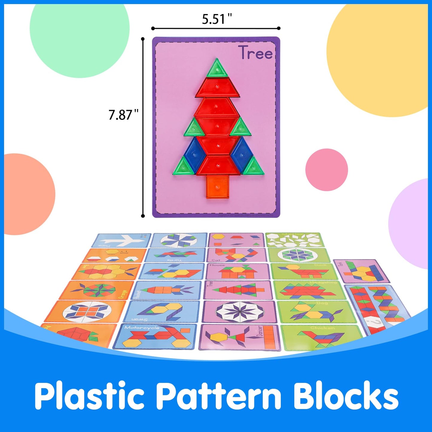 Odoorgames 140 Pcs Translucent Pattern Blocks,Geometric Shapes,Translucent Toys,Light Table Accessories And Manipulatives,Includ
