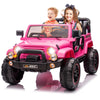 2-Seater Ride On Truck And Car Cover, 12V7Ah Children'S Electric Car W/Parental Remote Control, Music, Led Lights, Spring Suspension, Pink