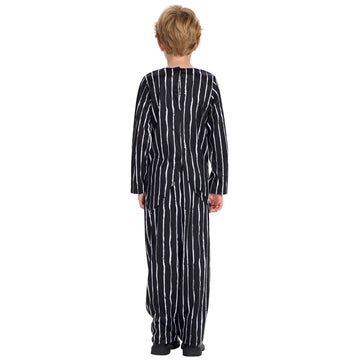 IKALI Halloween Costume for Kids Boys Black and White Striped Set Dress Up Outfit