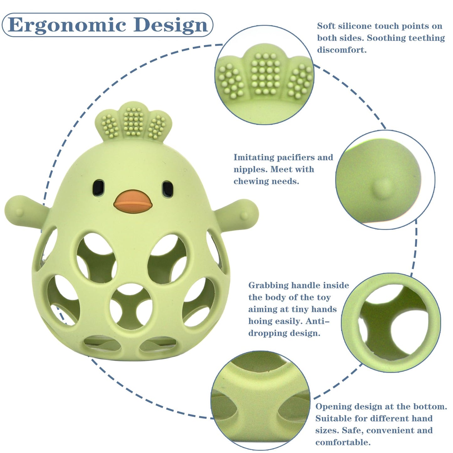 Baby Teething Toys, Teething Toys, Teethers For Babies 3-6 Months, Baby Chew Toys, Bpa Free Teether Mitten With Soft Texture For