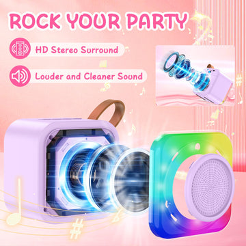 Micqutr Karaoke Machine With 2 Microphones For Kids, Toys Birthday Gifts For Ages 3-12 Years Old Girls Boys, Mini Karaoke Microp