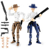 Deeplus Titan 13 Action Figure, Cowboy Already Assembled T13 Action Figures for Boys, 2-Pack Cowboy Dummy 5.4 inches T Lucky 13
