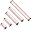 TecUnite 20-Piece 3-Pin Servo Extension Cable Set, Black PVC Wire Connectors, 5 Sizes for RC Control Board