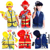 Bonuci 3 Sets Kids Role Play Clothes for Kids Age 3-7 Years Old Dress up Costumes Vest Set Police Fireman and Worker for Toddler Kids Boys Pretend Role Accessories