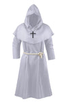 Knelor Kids' Medieval Monk Hooded Robe - Renaissance Priest Cloak For Halloween