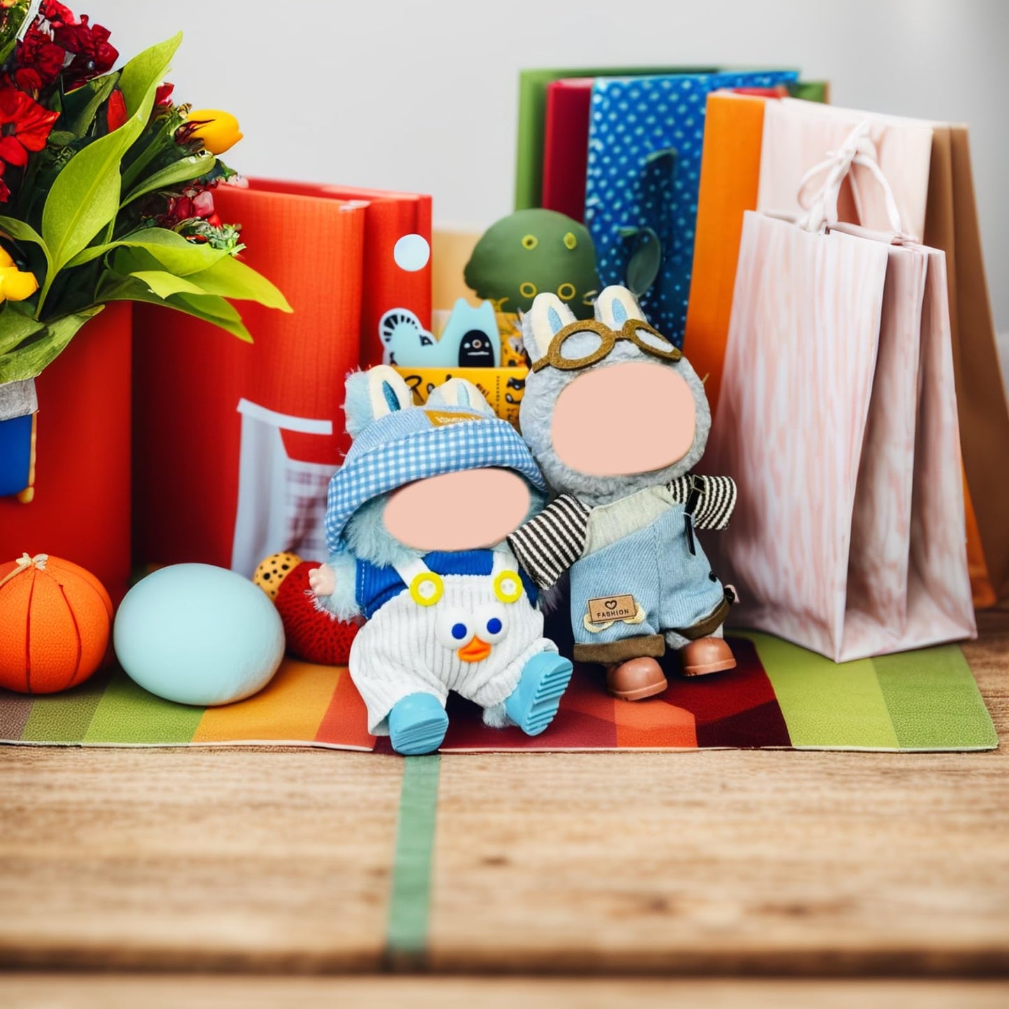 Doll Clothes Set and Accessories 2025 Stylish Adorable Designed Clothes Outfit for 15cm/17cm Doll with Hat & Overalls & Blue Shoes