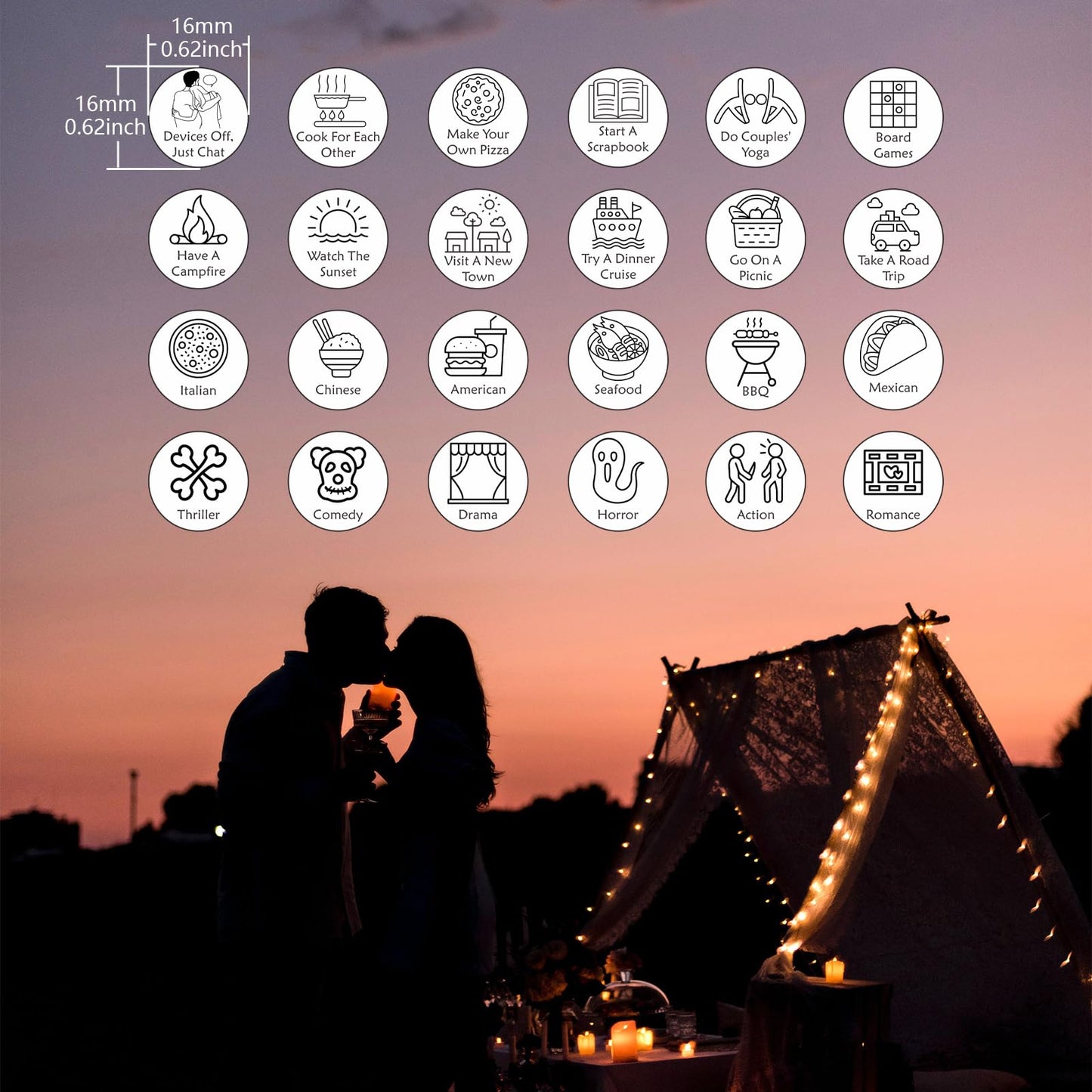 4PCS Date Night Dice for Couple 25th Anniversary Day Gifts for Couple 50th 11th Year Anniversary Steel Gift Wedding Gifts Bridal