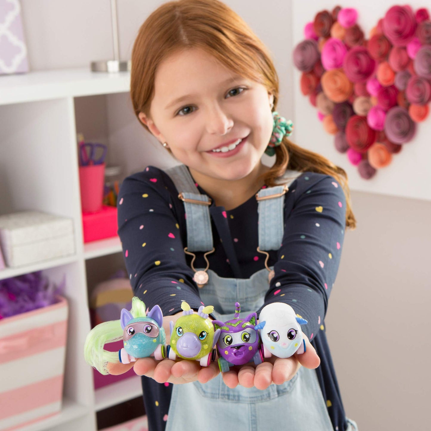 Ritzy Rollerz Toy Cars For Girls With Surprise Charms, 4Ever Friends, Four Cute Cars With Unique Fashion Finishes, 4 Pack