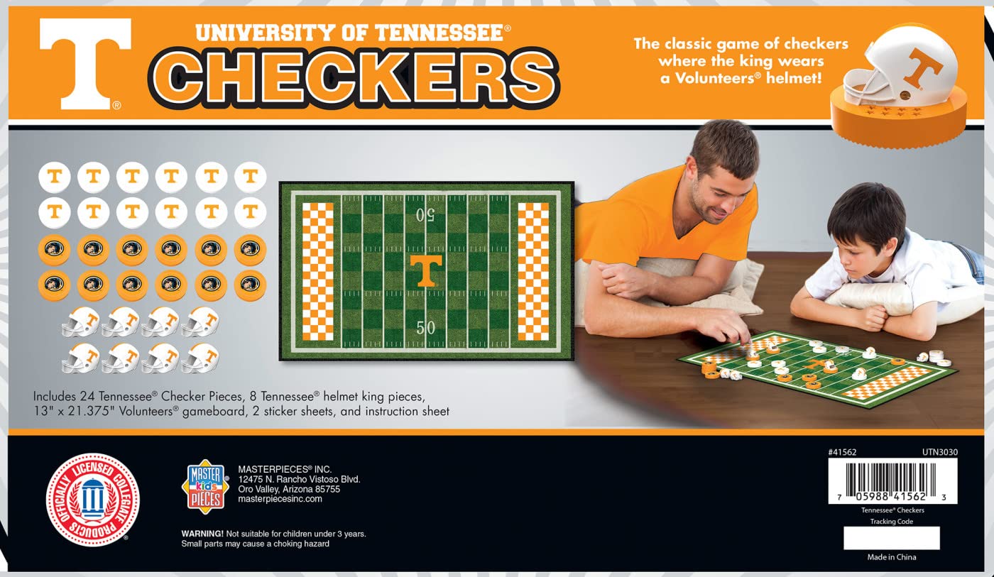 MasterPieces Family Game - NCAA Tennessee Checkers - Officially Licensed Board Game for Kids & Adults