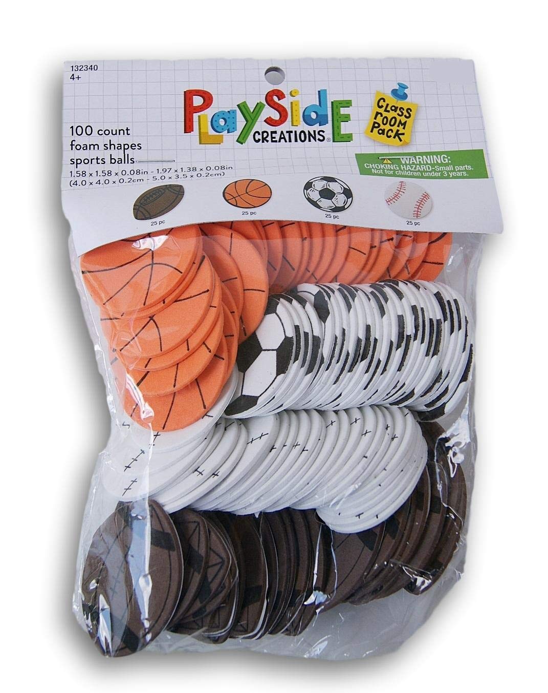 Mini Sports Balls Foam Sticker Set - 100 Pieces