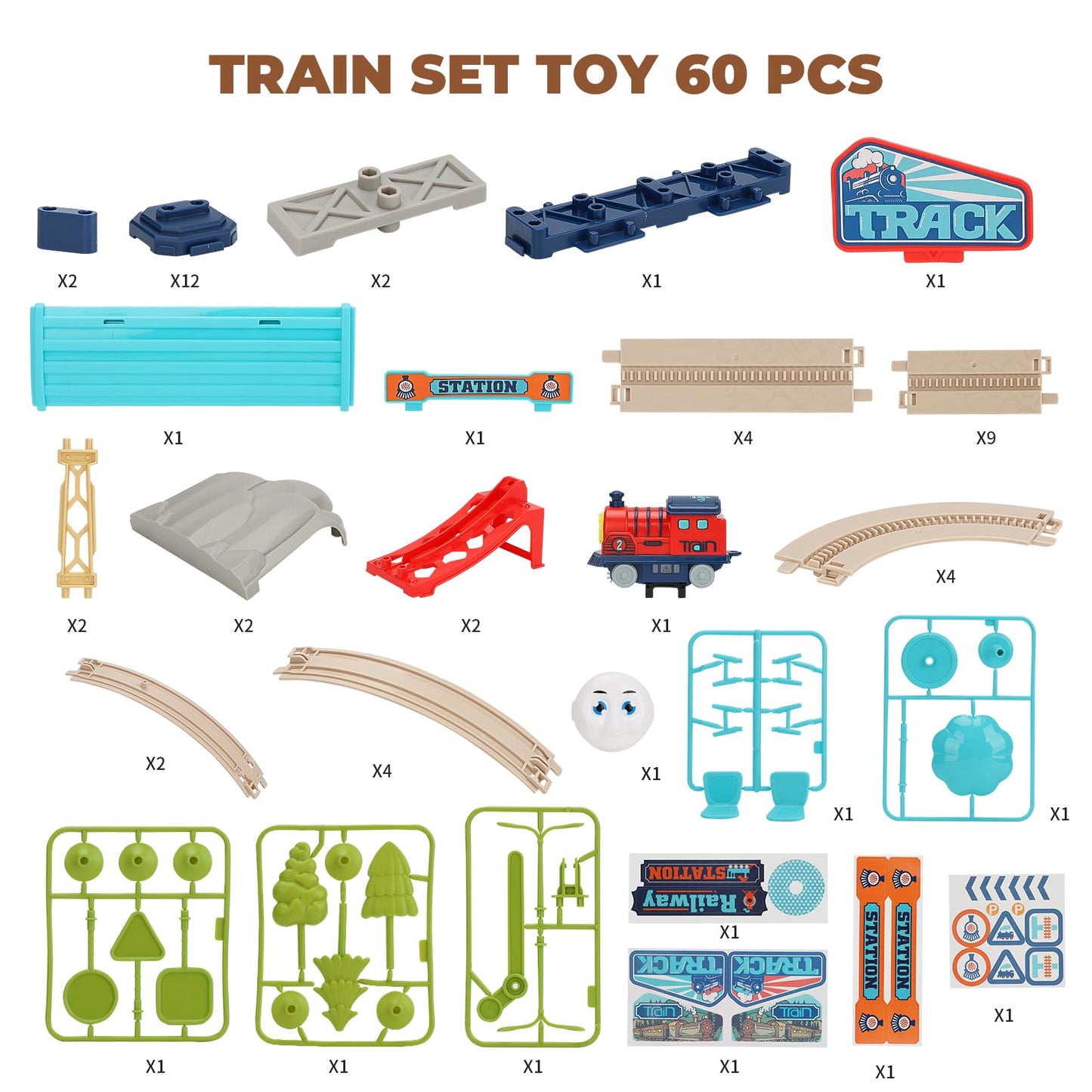 VGY Electric Train Set for Toddlers 2-4, Kids Train Set with Sound, Christmas Loop Train Tracks Toy, Great Gift for Boys and Gir