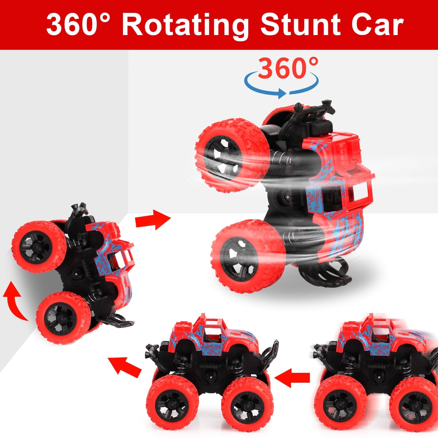 Hooqict 6 Pack Monster Truck Toys for Kids Boys Toddlers 3 4 5 6 7 8, Friction Powered Toy Trucks Push and Go Vehicles Small Mon