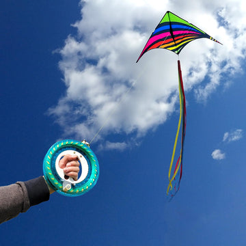 Mint'S Colorful Life 60'' Delta Kite With 7.1In Reel Winder, Easy Flying Kites & Kite String Spool For Kids & Adults, Best Beach
